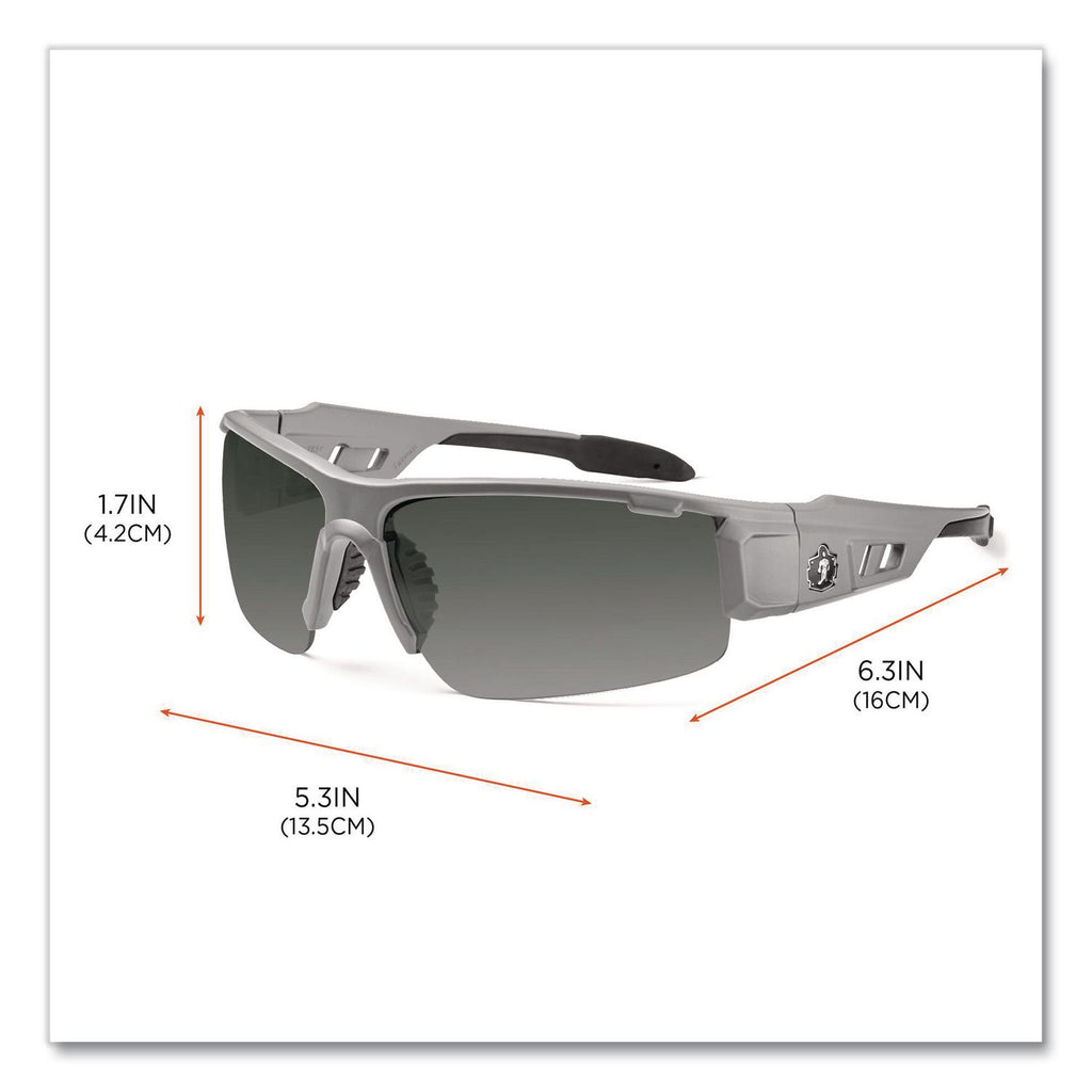 Skullerz Dagr Safety Glasses, Matte Gray Frame/Smoke Lens, Nylon/Polycarb, Ships in 1-3 Business Days