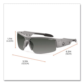 Skullerz Dagr Safety Glasses, Matte Gray Frame/Smoke Lens, Nylon/Polycarb, Ships in 1-3 Business Days