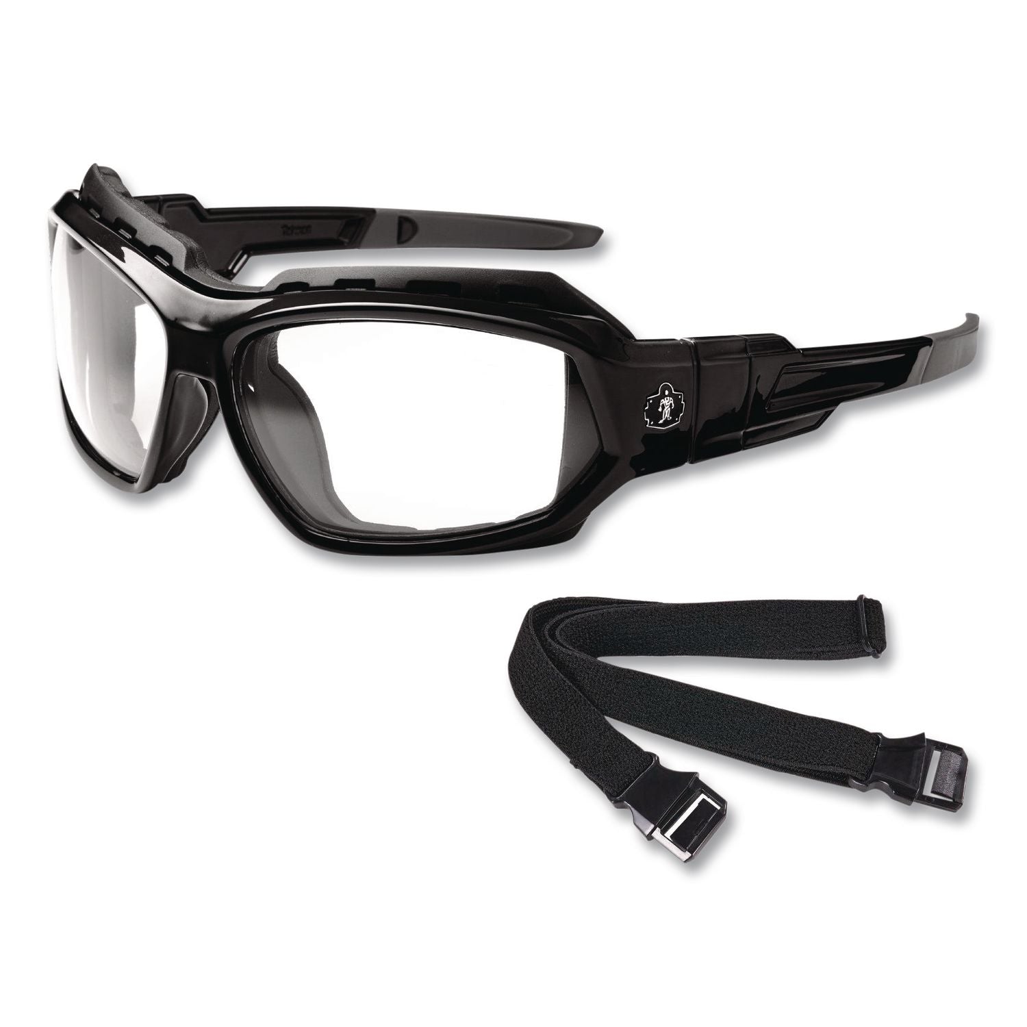 Skullerz Loki Safety Glasses/Goggles, Black Frame/Clear Lens, Nylon/Polycarb