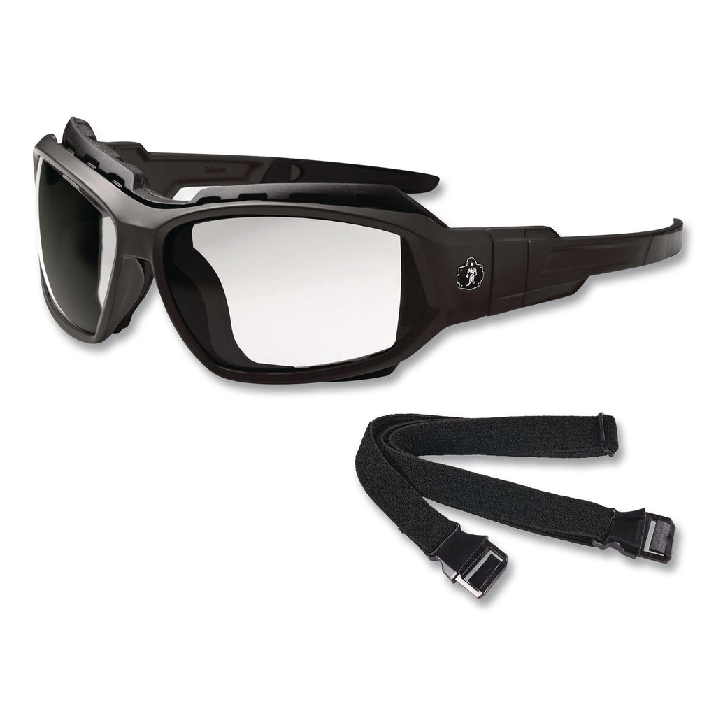 Skullerz Loki Safety Glass/Goggle, Black Frame/Clear Lens, AF, Nylon/Polycarb, Ships in 1-3 Business Days