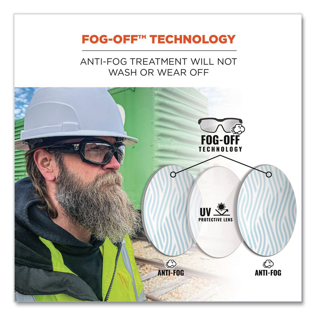 Skullerz Loki Safety Glass/Goggle, Black Frame/Clear Lens, AF, Nylon/Polycarb, Ships in 1-3 Business Days