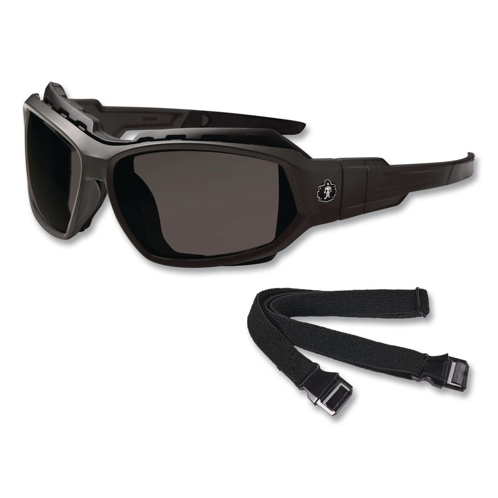 Skullerz Loki Safety Glass/Goggle, Black Frame/Smoke Lns, Anti-fog, Nylon/Polycarb, Ships in 1-3 Business Days