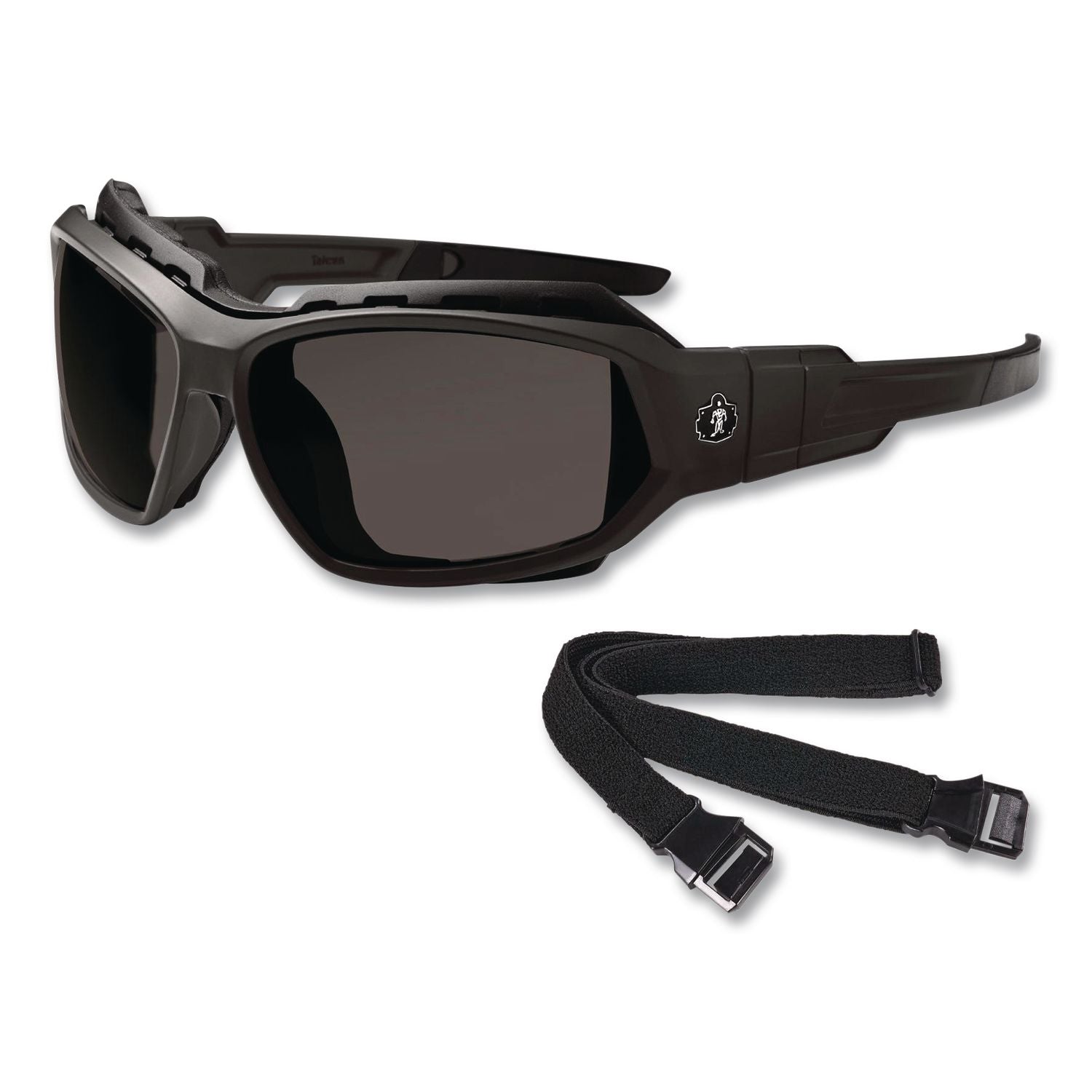 Skullerz Loki Safety Glass/Goggle, Black Frame/Smoke Lns, Anti-fog, Nylon/Polycarb, Ships in 1-3 Business Days
