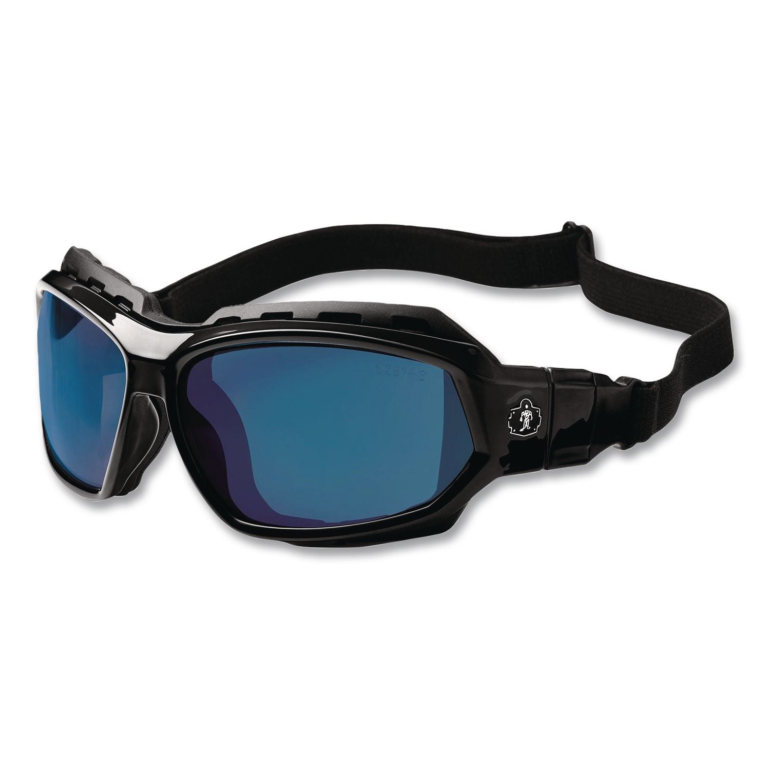 Skullerz Loki Safety Glass/Goggle, Black Frame/Blue Mirror Lens, Nylon/Polycarb, Ships in 1-3 Business Days