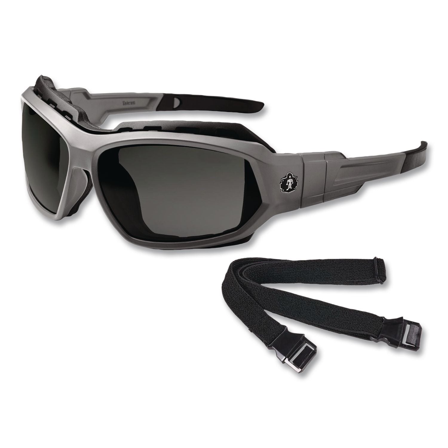 Skullerz Loki Safety Glass/Goggle, Matte Gray Frame/Smoke Lns, Fenlon/Polycarb, Ships in 1-3 Business Days