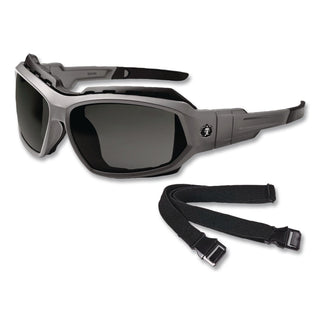 Skullerz Loki Safety Glass/Goggle, Matte Gray Frame/Smoke Lns, Fenlon/Polycarb, Ships in 1-3 Business Days