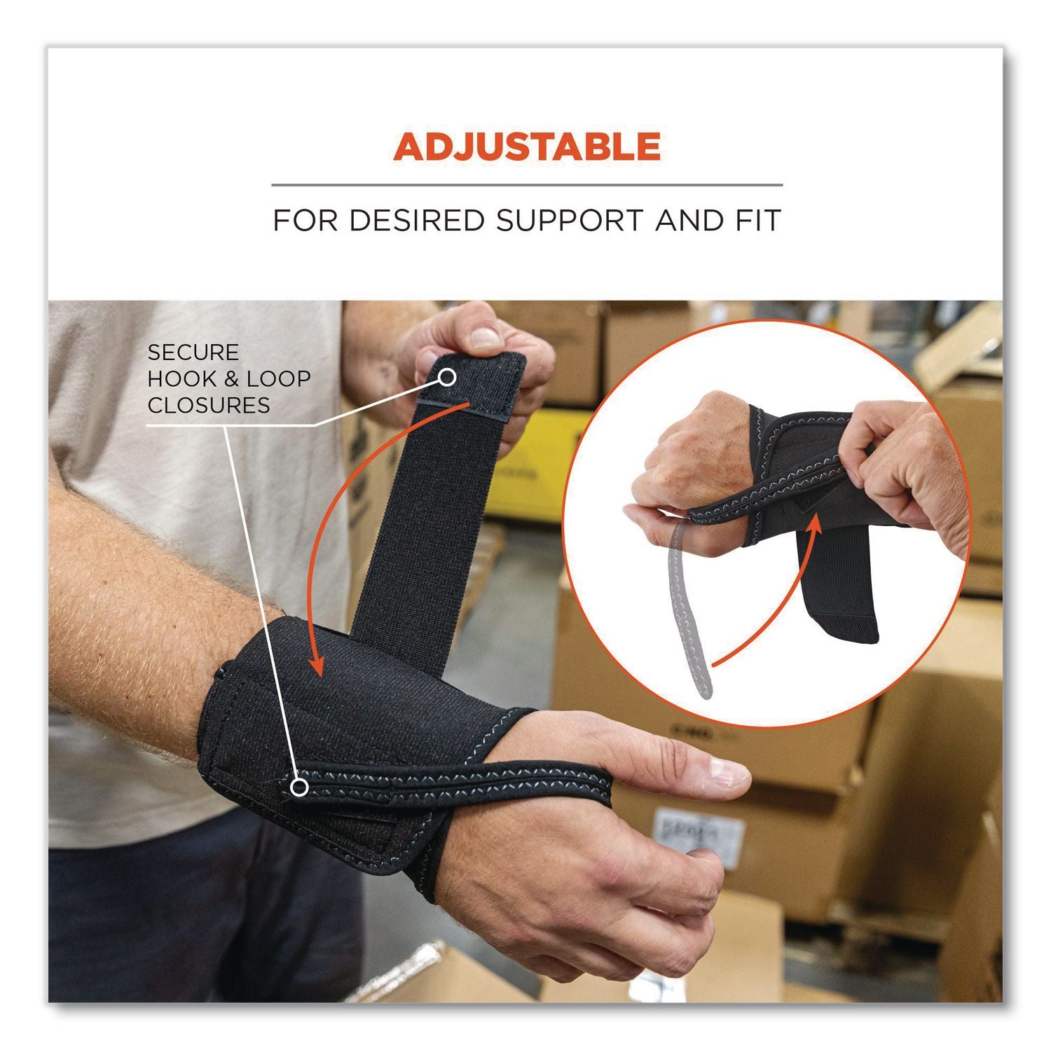 ProFlex 4000 Wrist Support, Large (7-8"), Fits Left-Hand, Black, Ships in 1-3 Business Days