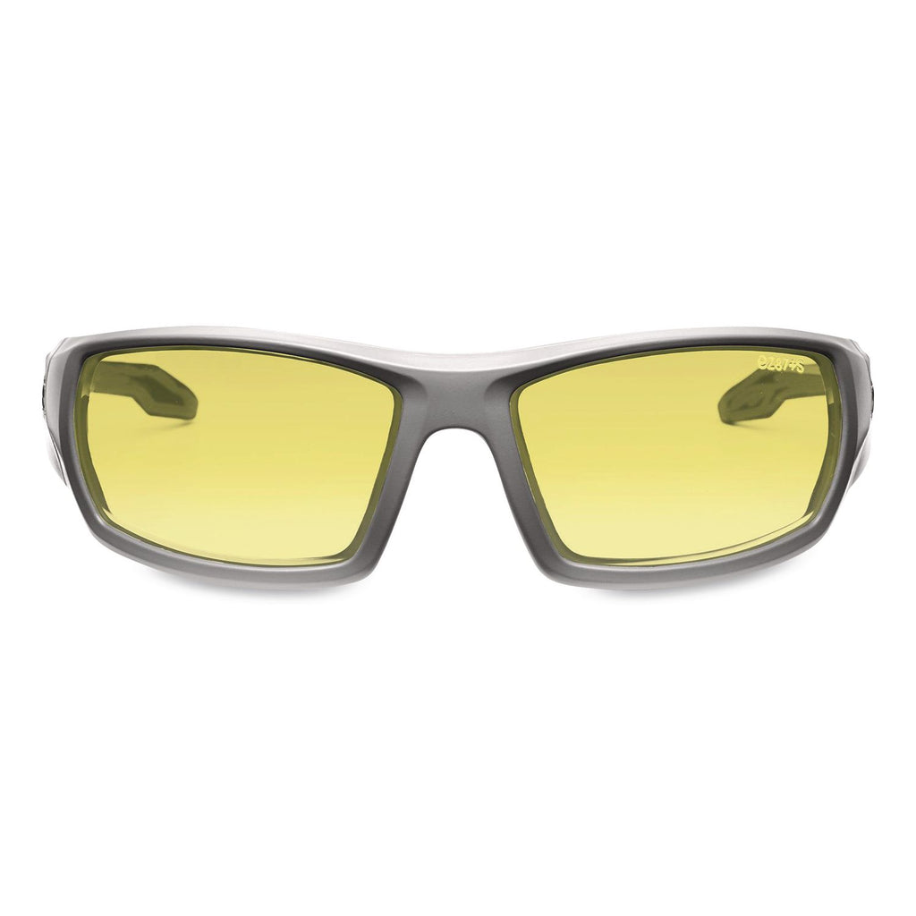 Skullerz Odin Safety Glasses, Gray Frame/Yellow Lens, Nylon/Polycarb, Ships in 1-3 Business Days