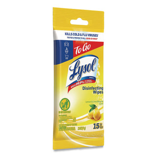 Disinfecting Wipes Flatpacks, 1-Ply, 6.69 x 7.87, Lemon and Lime Blossom, White, 15 Wipes/Flat Pack, 24 Flat Packs/Carton