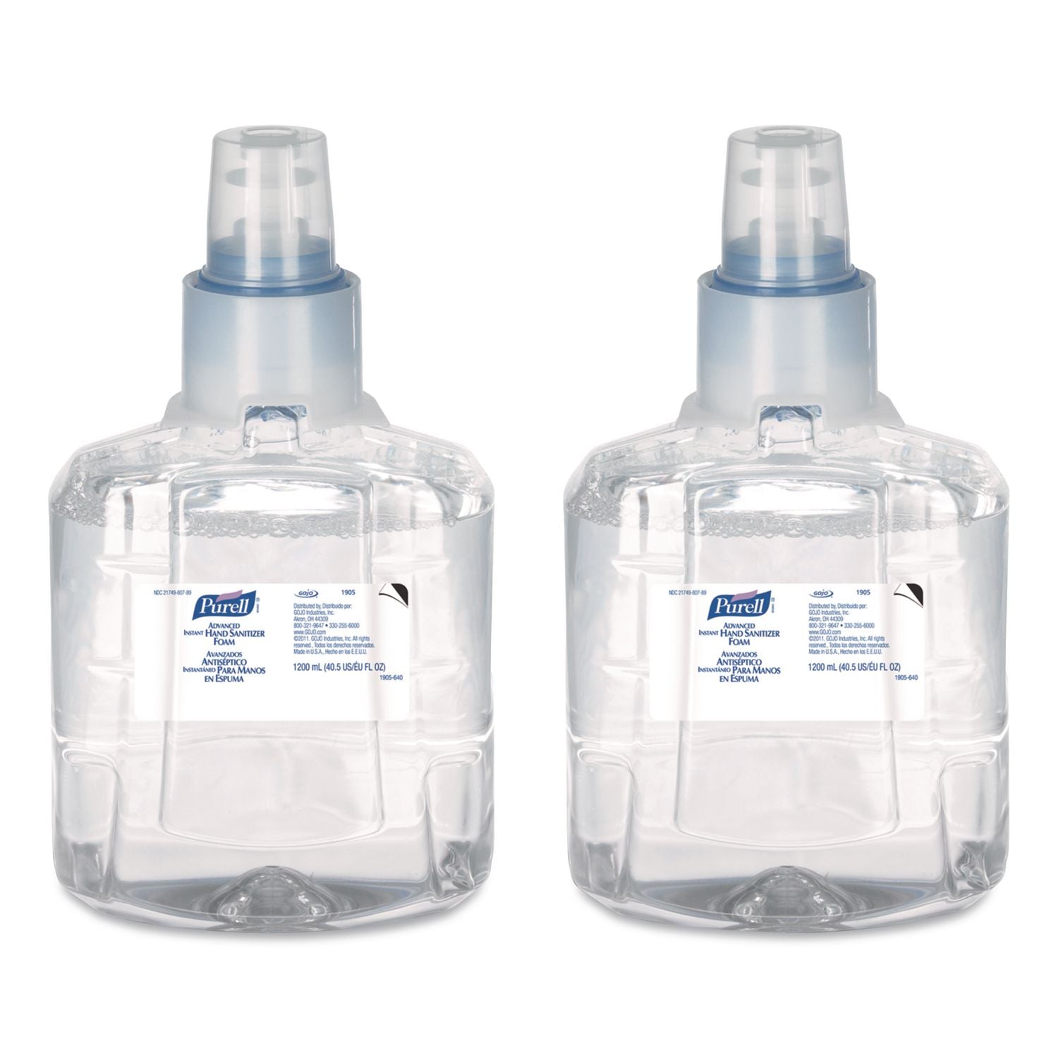 Advanced Hand Sanitizer Foam, For LTX-12 Dispensers, 1,200 mL Refill, Fragrance-Free, 2/Carton
