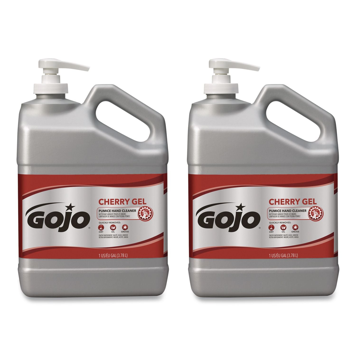 Cherry Gel Pumice Hand Cleaner, Cherry Scent, 1 gal Bottle, 2/Carton