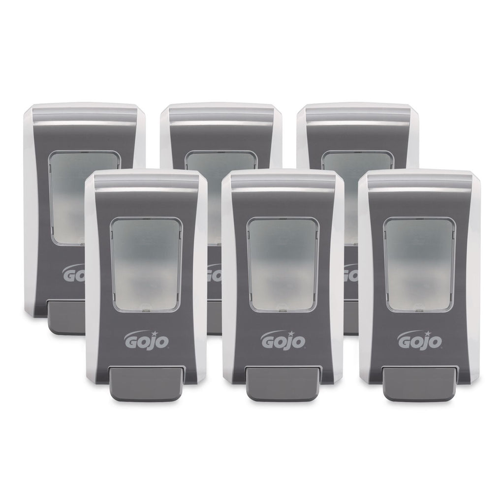 Gojo Push-Style FMX-20 Foam Soap Dispenser - 2.11 quart Capacity - Durable, Rugged, Wall Mountable, Easy-to-load - White, Gray