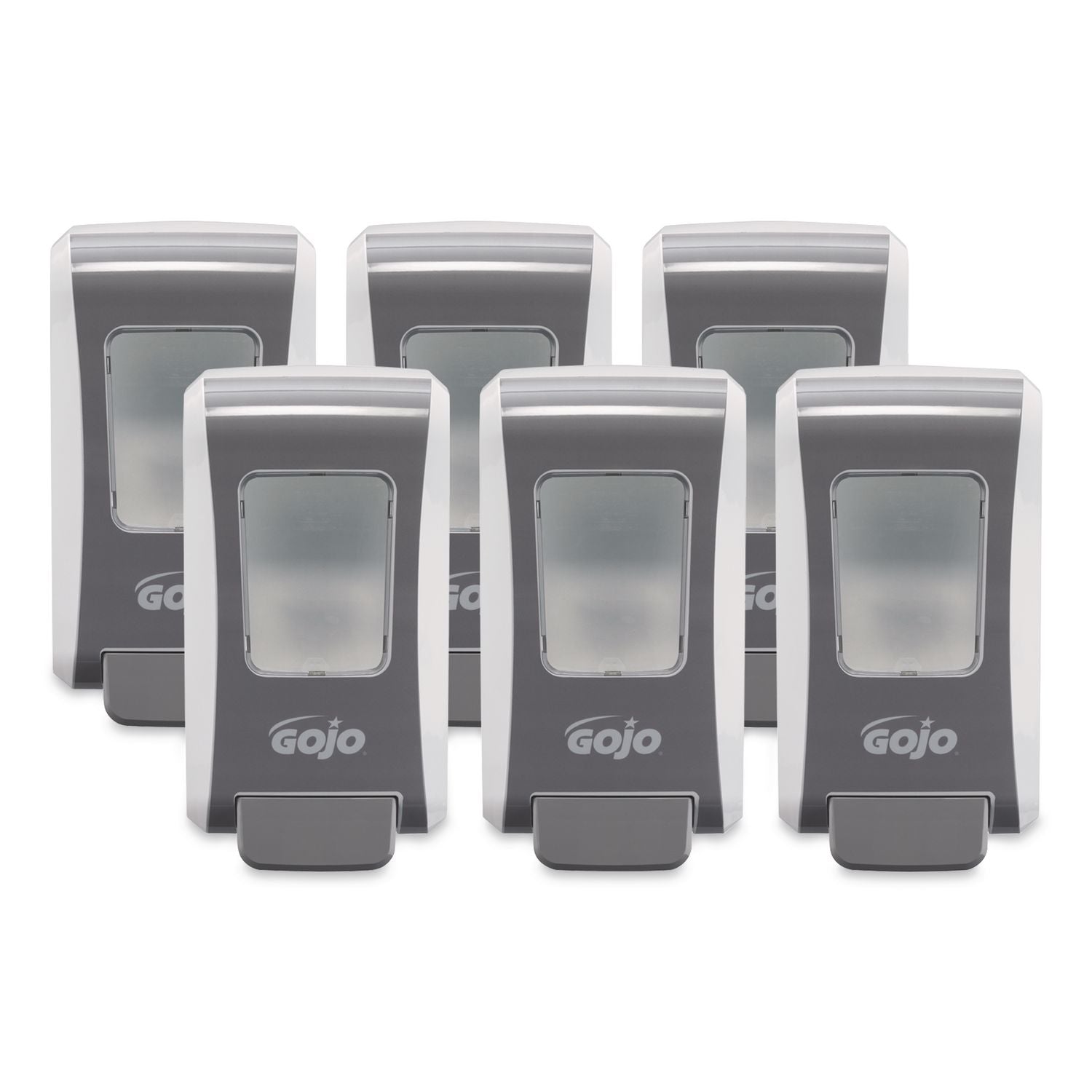 Gojo Push-Style FMX-20 Foam Soap Dispenser - 2.11 quart Capacity - Durable, Rugged, Wall Mountable, Easy-to-load - White, Gray