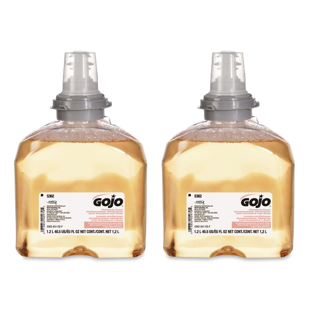 Premium Foam Antibacterial Hand Wash, Fresh Fruit Scent, 1,200 mL, 2/Carton