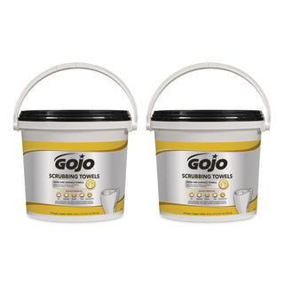 Scrubbing Towels, Hand Cleaning, Orange Scent, White/Yellow, 170/Bucket, 2 Buckets/Carton
