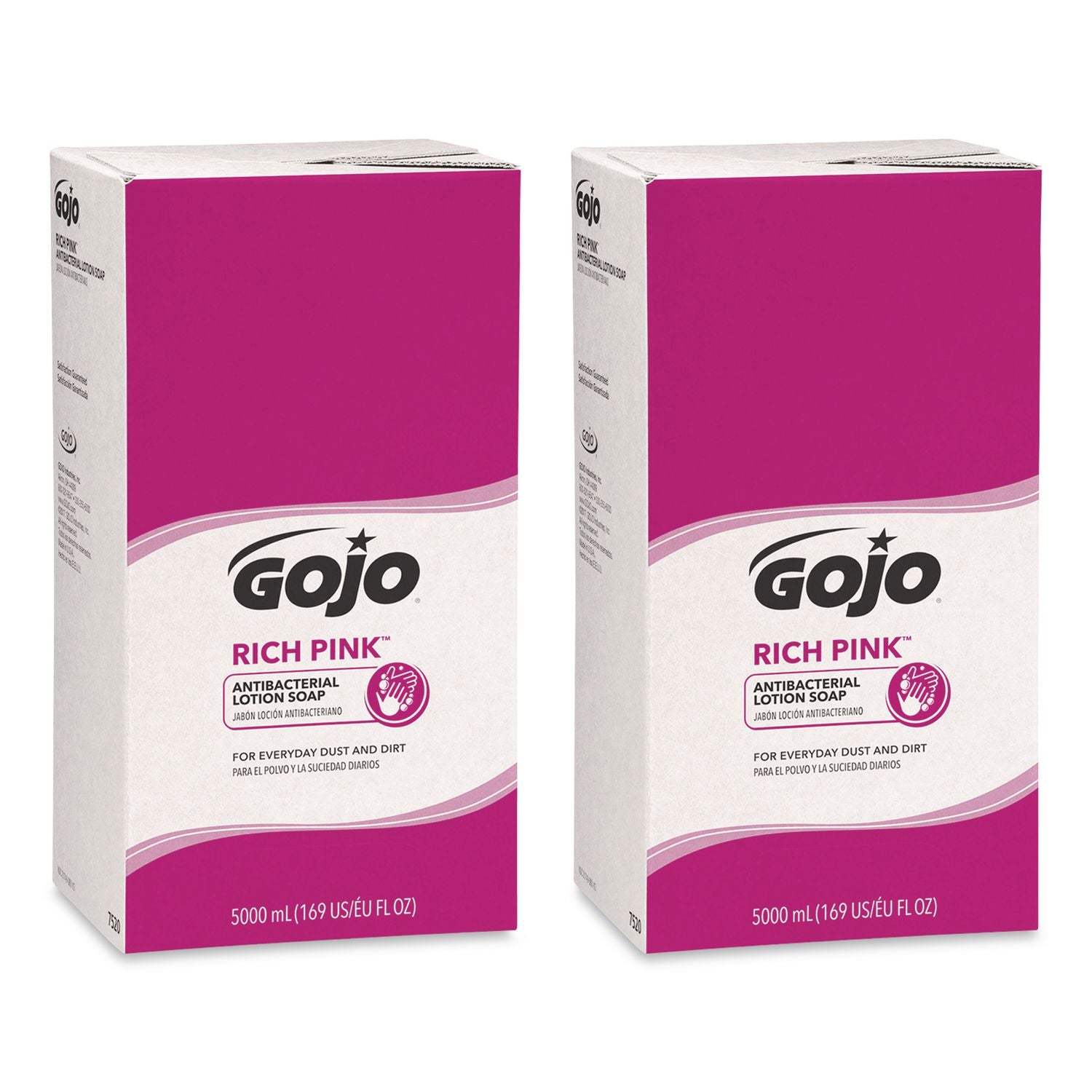 RICH PINK Antibacterial Lotion Soap Refill, Floral, 5,000 mL, 2/Carton
