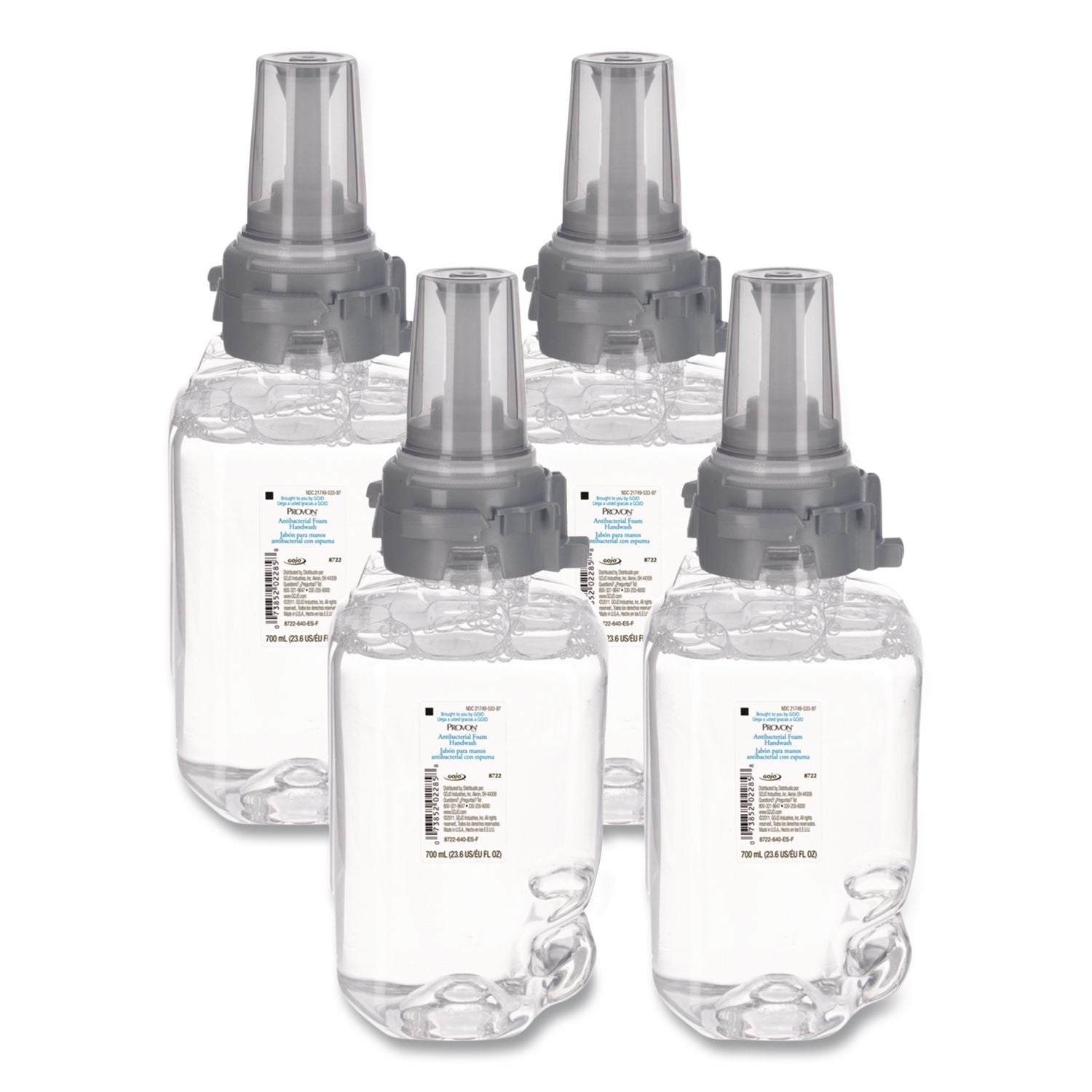Clear and Mild Foam Hand Wash, Unscented, 700 mL Refill, 4/Carton