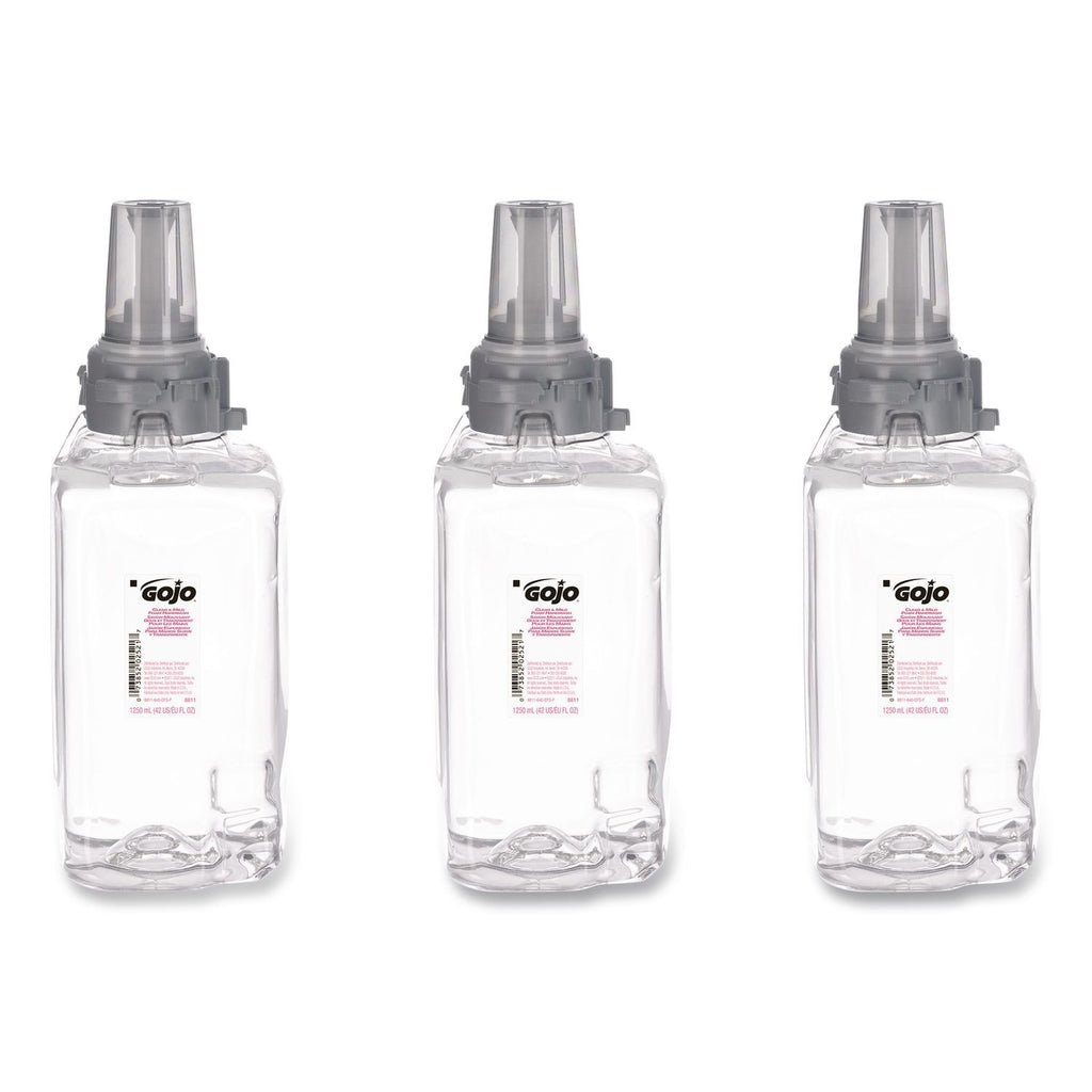 Clear and Mild Foam Handwash Refill, For ADX-12 Dispenser, Fragrance-Free, 1,250 mL Refill, 3/Carton
