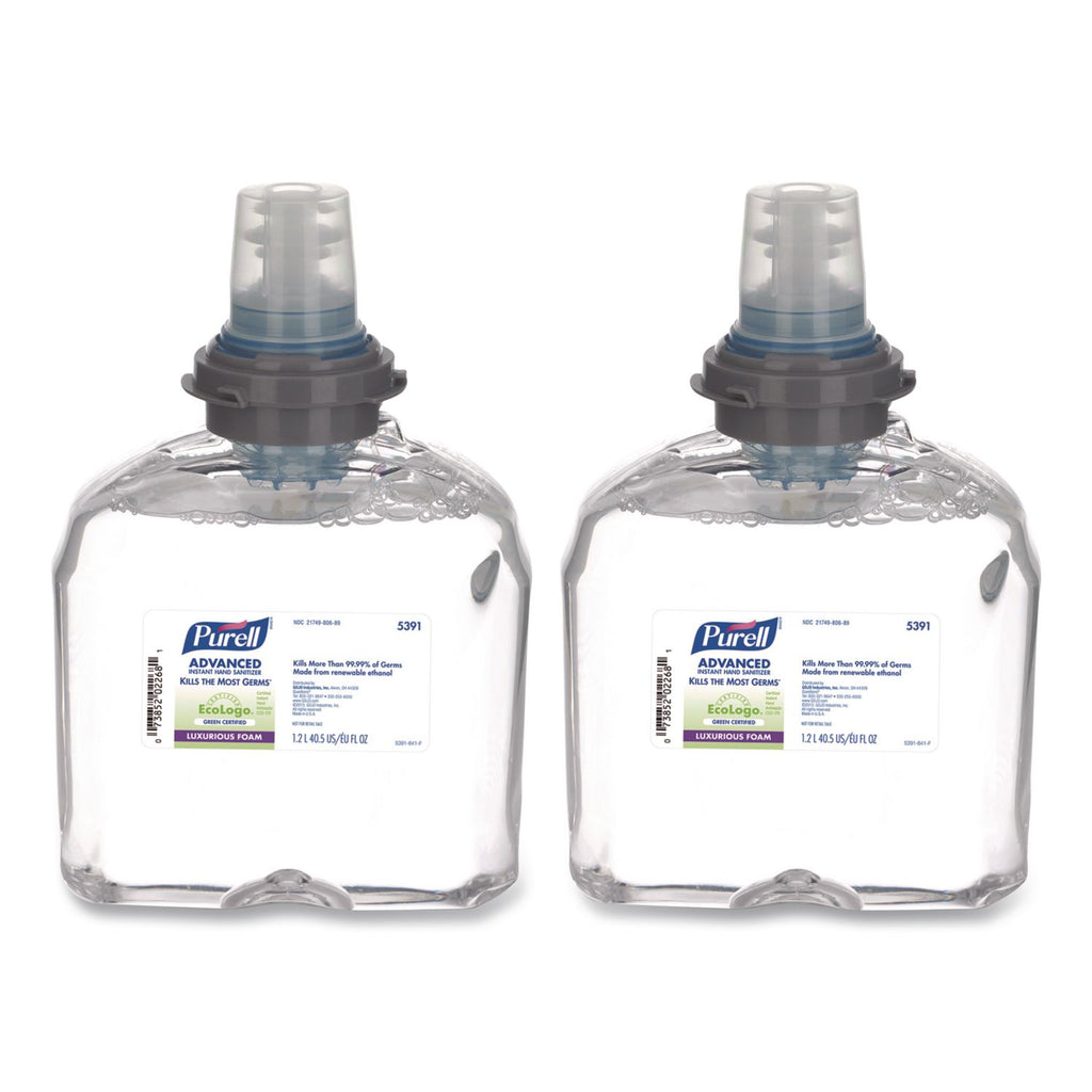 Advanced Hand Sanitizer Green Certified TFX Refill, Foam, 1,200 ml, Fragrance-Free