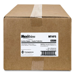 Maxithins Vended Sanitary Napkins #4, Maxi, 100 Individually Boxed Napkins/Carton