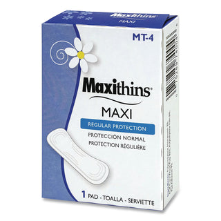 Maxithins Vended Sanitary Napkins #4, Maxi, 100 Individually Boxed Napkins/Carton