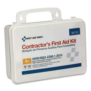 Contractor ANSI Class A+ First Aid Kit for 25 People, 128 Pieces, Plastic Case