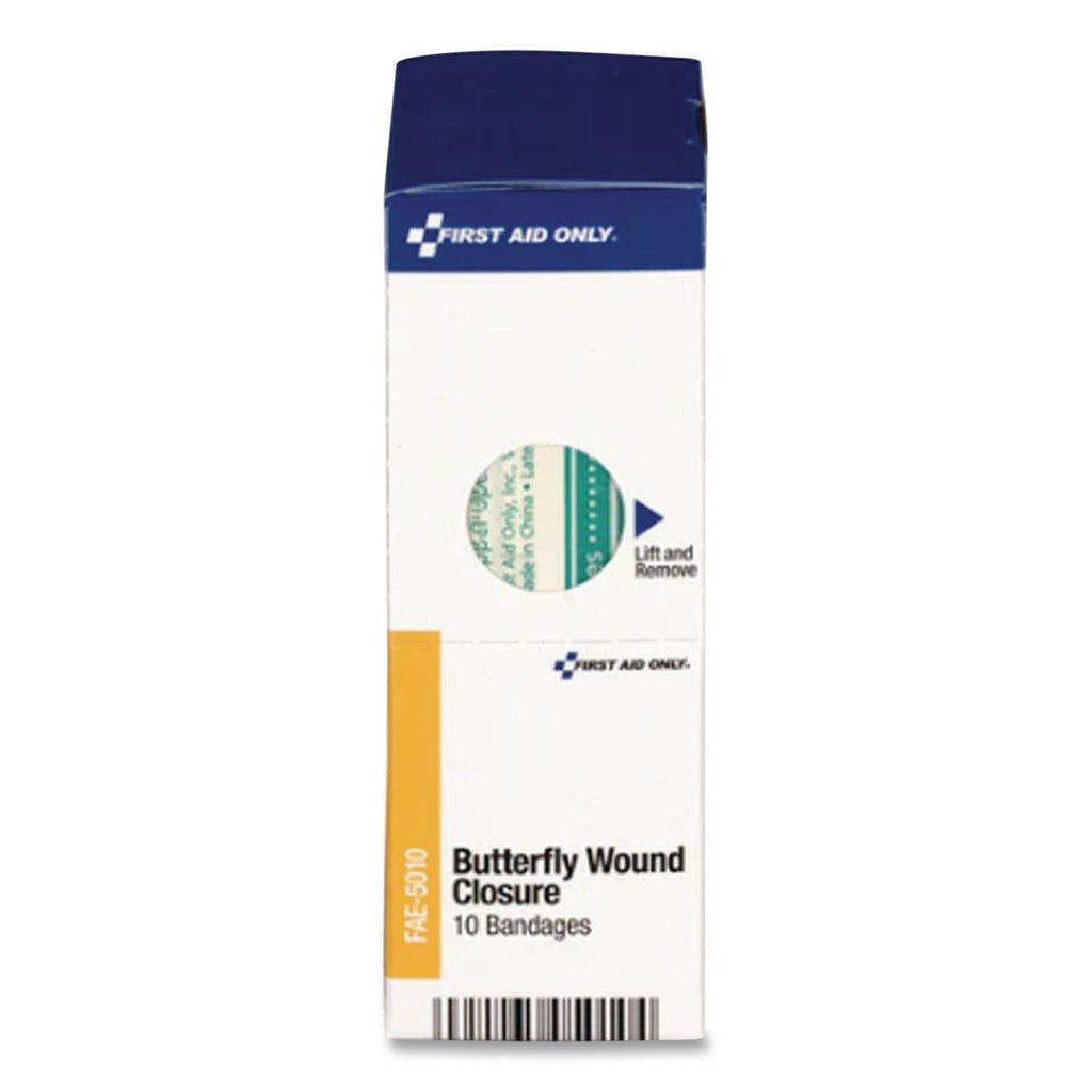 First Aid Only Butterfly Wound Closure Bandages - 10/Box - White