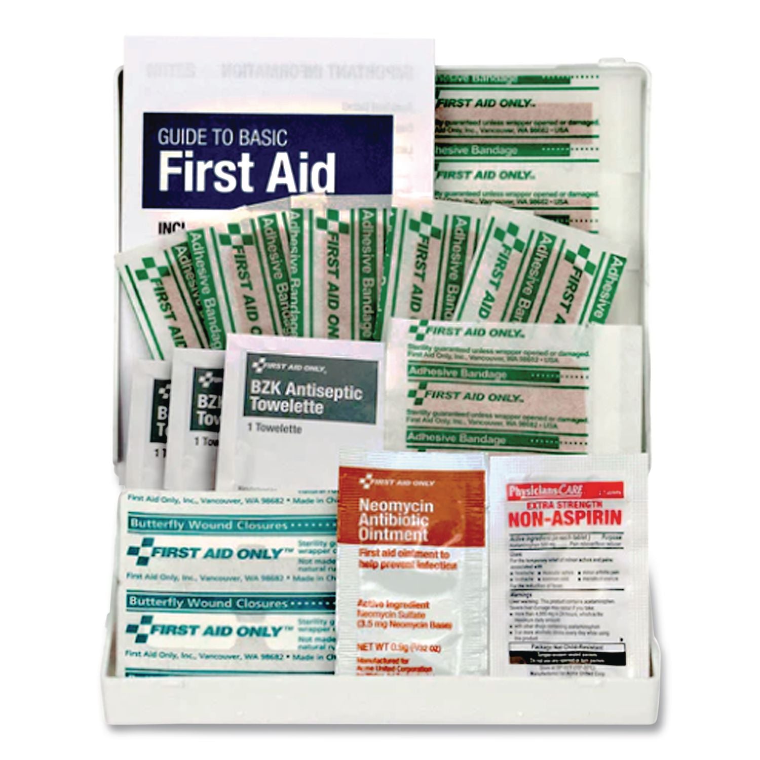 All-Purpose First Aid Kit, 21 Pieces, 4.75 x 3, Plastic Case