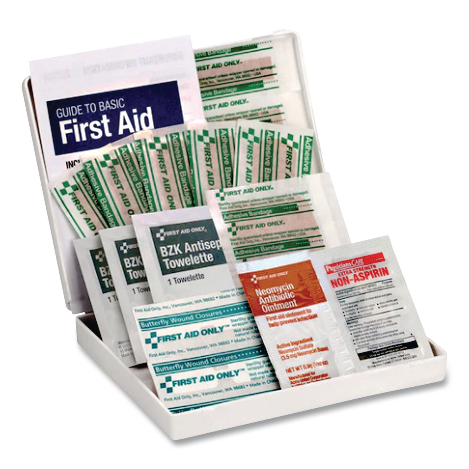 All-Purpose First Aid Kit, 21 Pieces, 4.75 x 3, Plastic Case