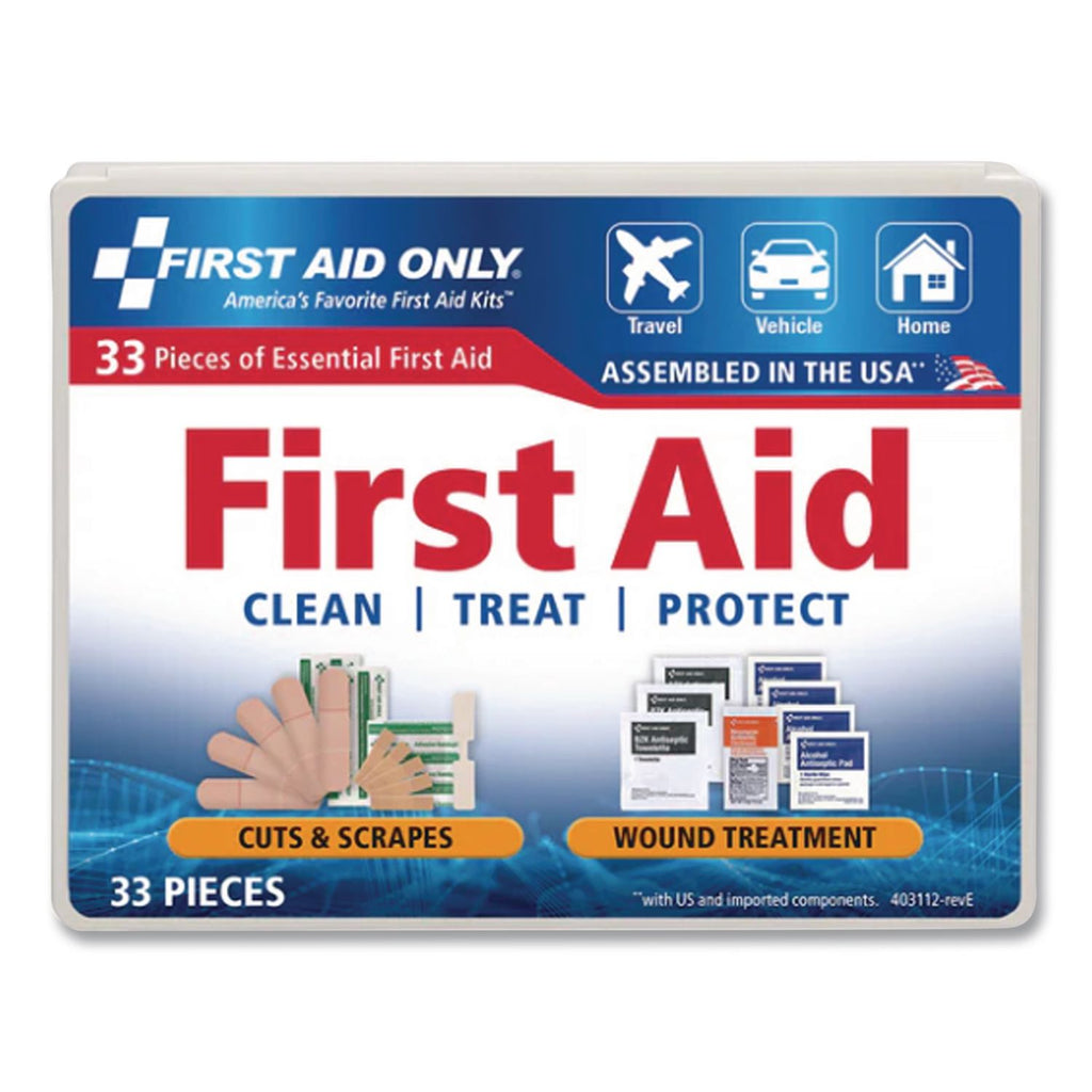 All-Purpose First Aid Kit, 34 Pieces, 3.74 x 4.75, 34 Pieces, Plastic Case