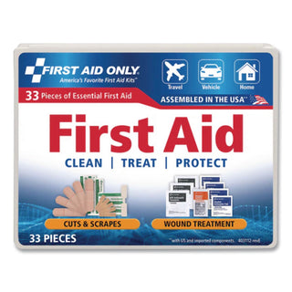 All-Purpose First Aid Kit, 34 Pieces, 3.74 x 4.75, 34 Pieces, Plastic Case