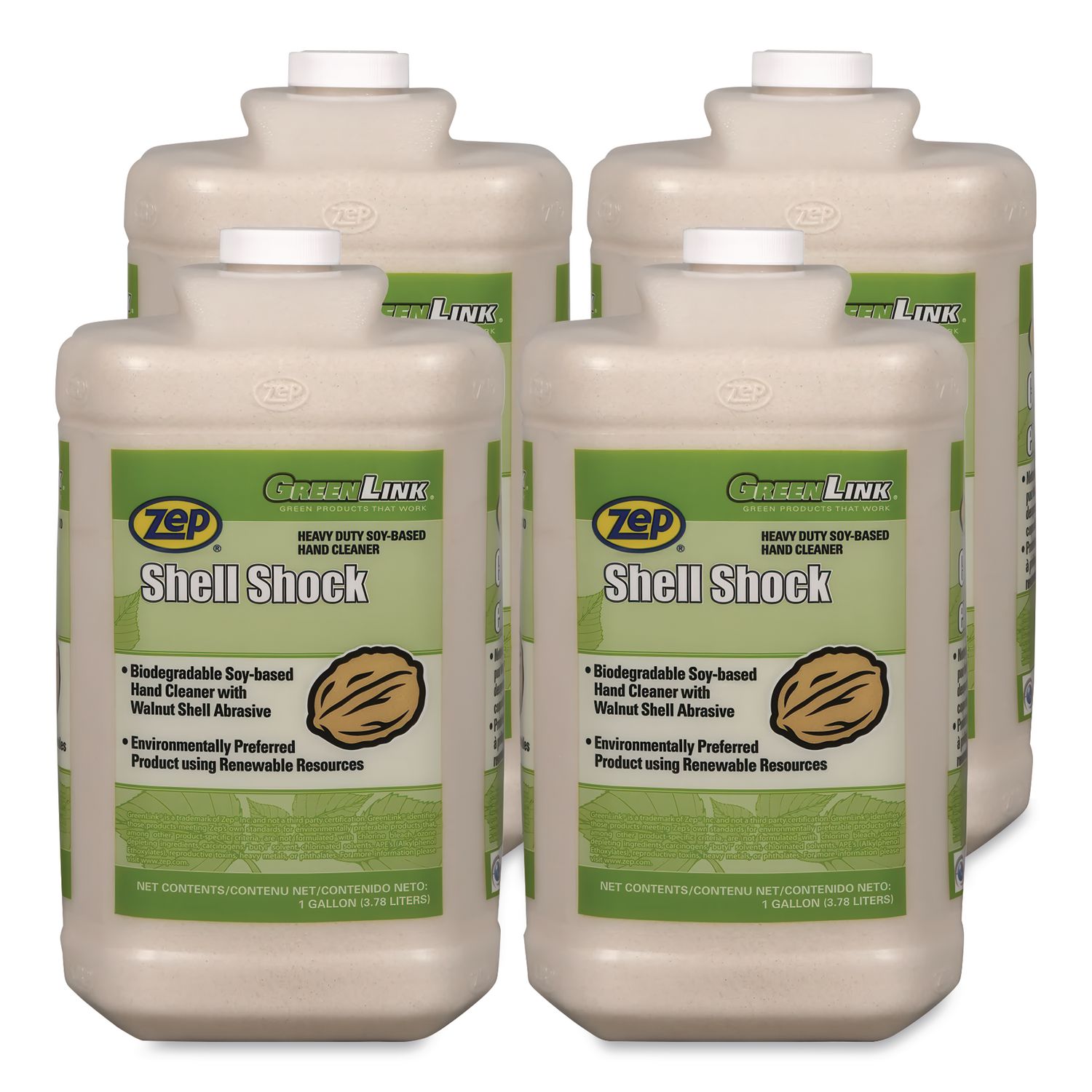 Shell Shock Heavy Duty Soy-Based Hand Cleaner, Cinnamon, 1 gal Bottle, 4/Carton