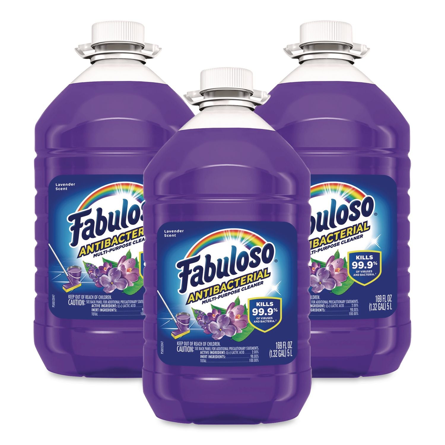Antibacterial Multi-Purpose Cleaner, Lavender Scent, 169 oz Bottle, 3/Carton