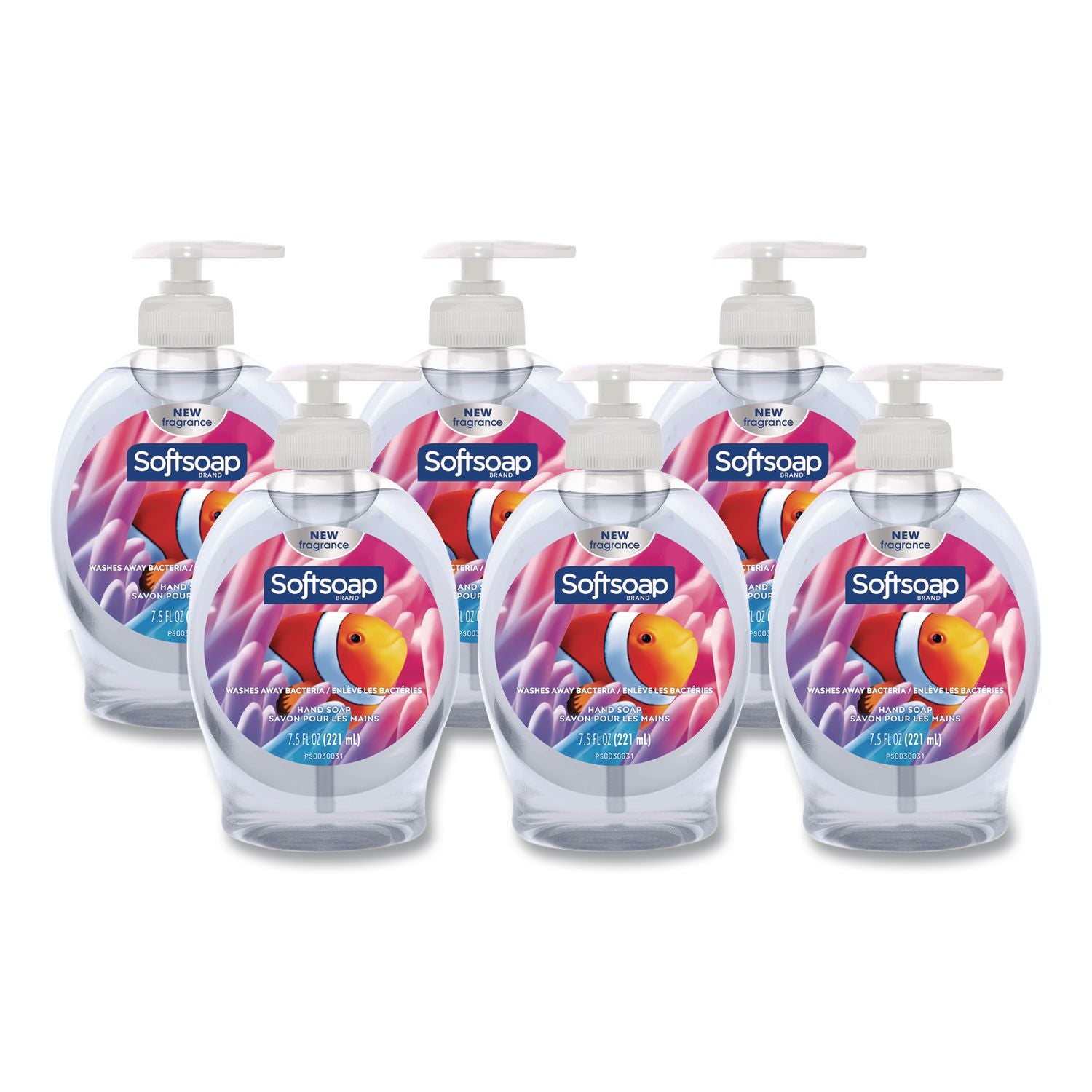 Liquid Hand Soap Pumps, Fresh, 7.5 oz Bottle, 6/Carton