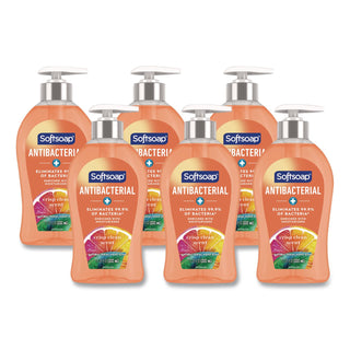 Antibacterial Hand Soap, Crisp Clean, 11.25 oz Pump Bottle, 6/Carton