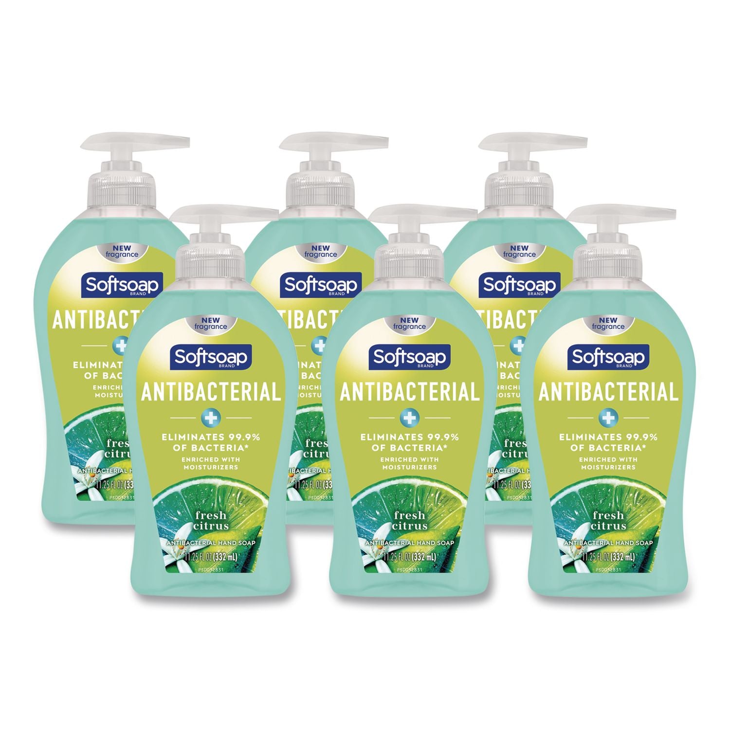 Antibacterial Hand Soap, Fresh Citrus, 11.25 oz Pump Bottle, 6/Carton
