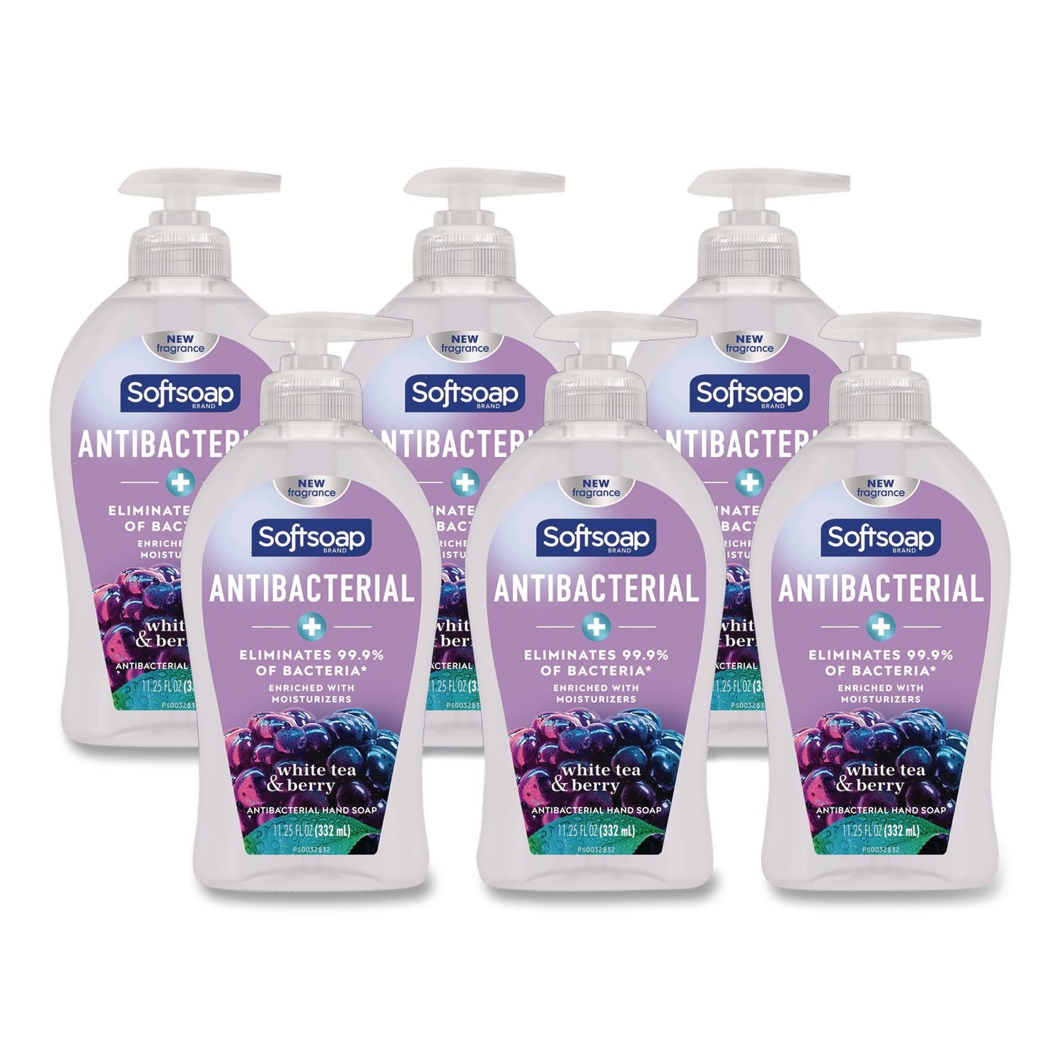 Antibacterial Hand Soap, White Tea and Berry Fusion, 11.25 oz Pump Bottle, 6/Carton