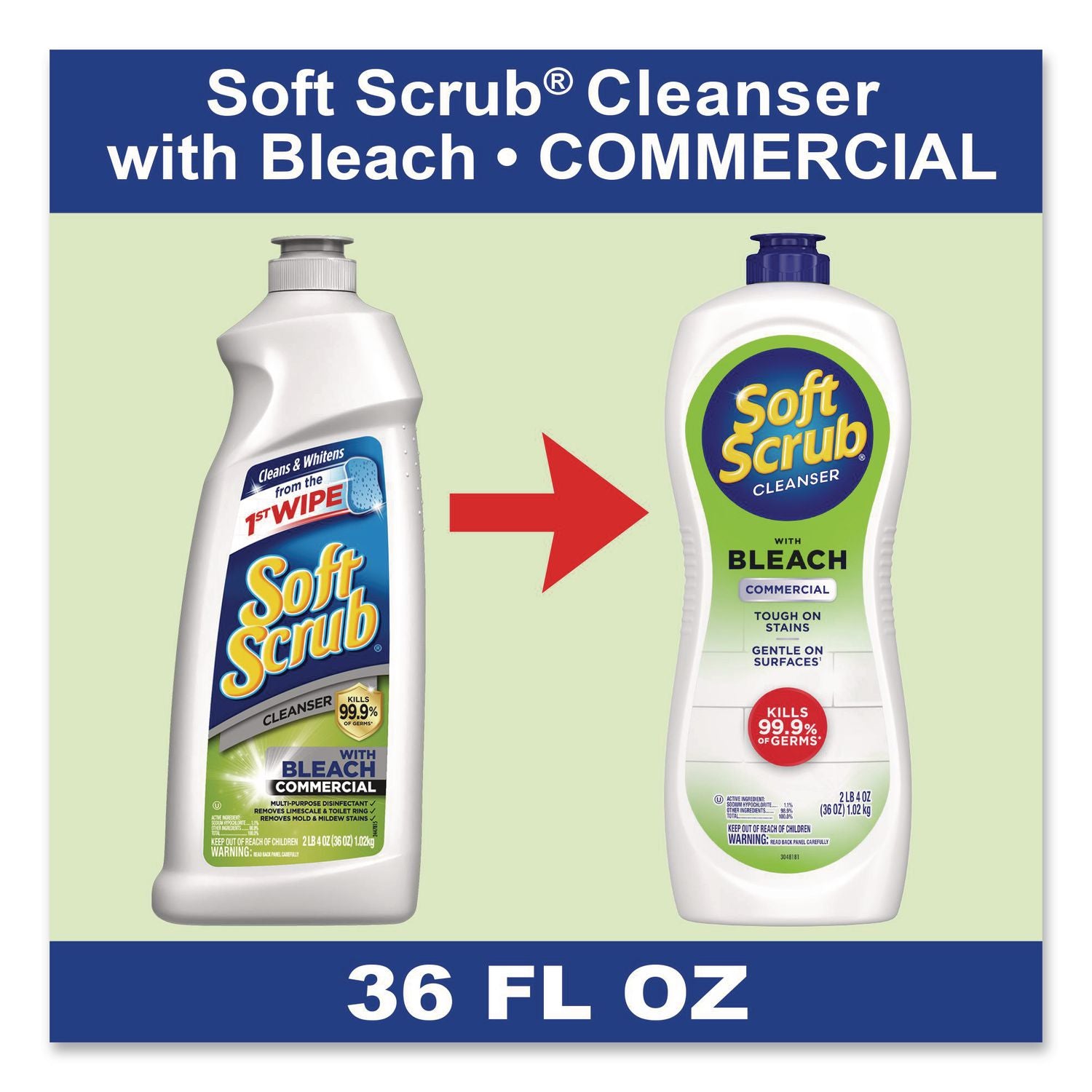 Cleanser with Bleach Commercial 36 oz Bottle, 6/Carton