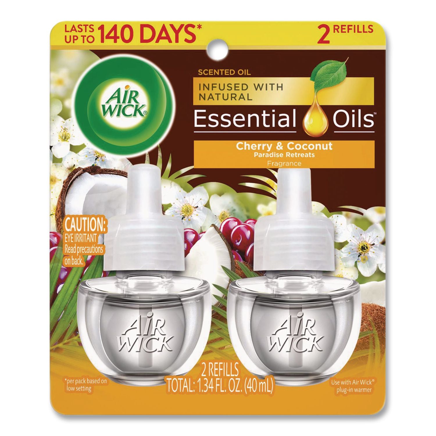 Life Scents Scented Oil Refills, Paradise Retreat, 0.67 oz, 2/Pack, 6 Packs/Carton