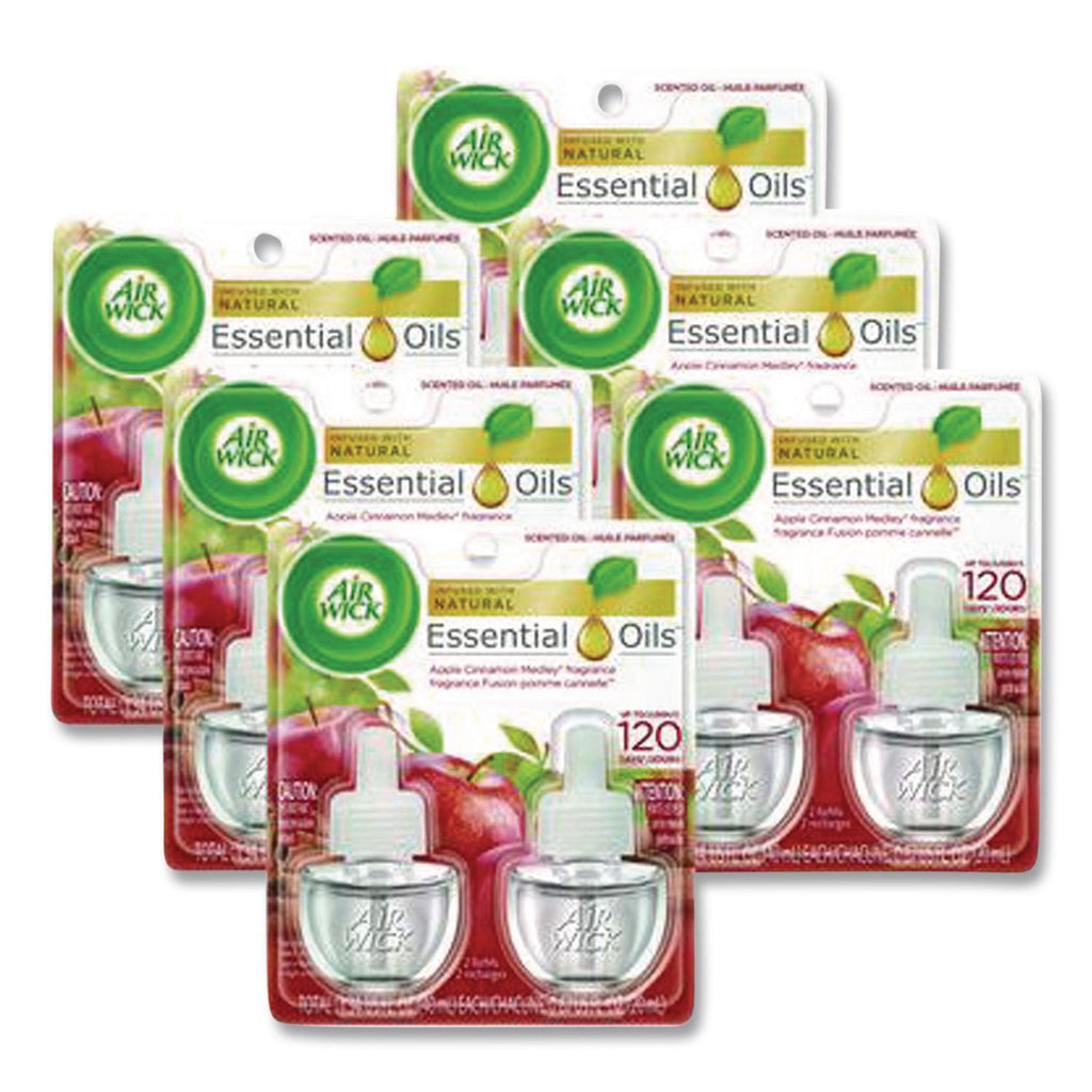 Scented Oil Refill, 0.67 oz, Apple Cinnamon Medley, 2/Pack, 6 Packs/Carton