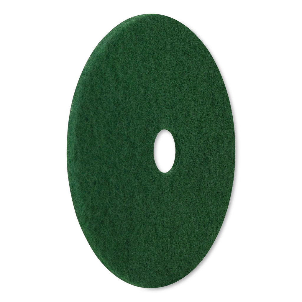 Scrubbing Pads, 20" Diameter, Green, 5/Carton