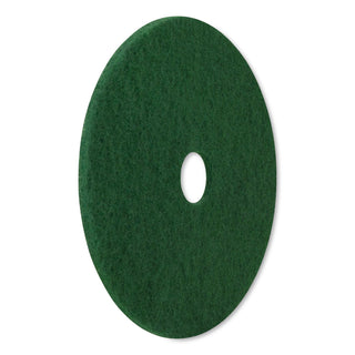 Scrubbing Pads, 20" Diameter, Green, 5/Carton