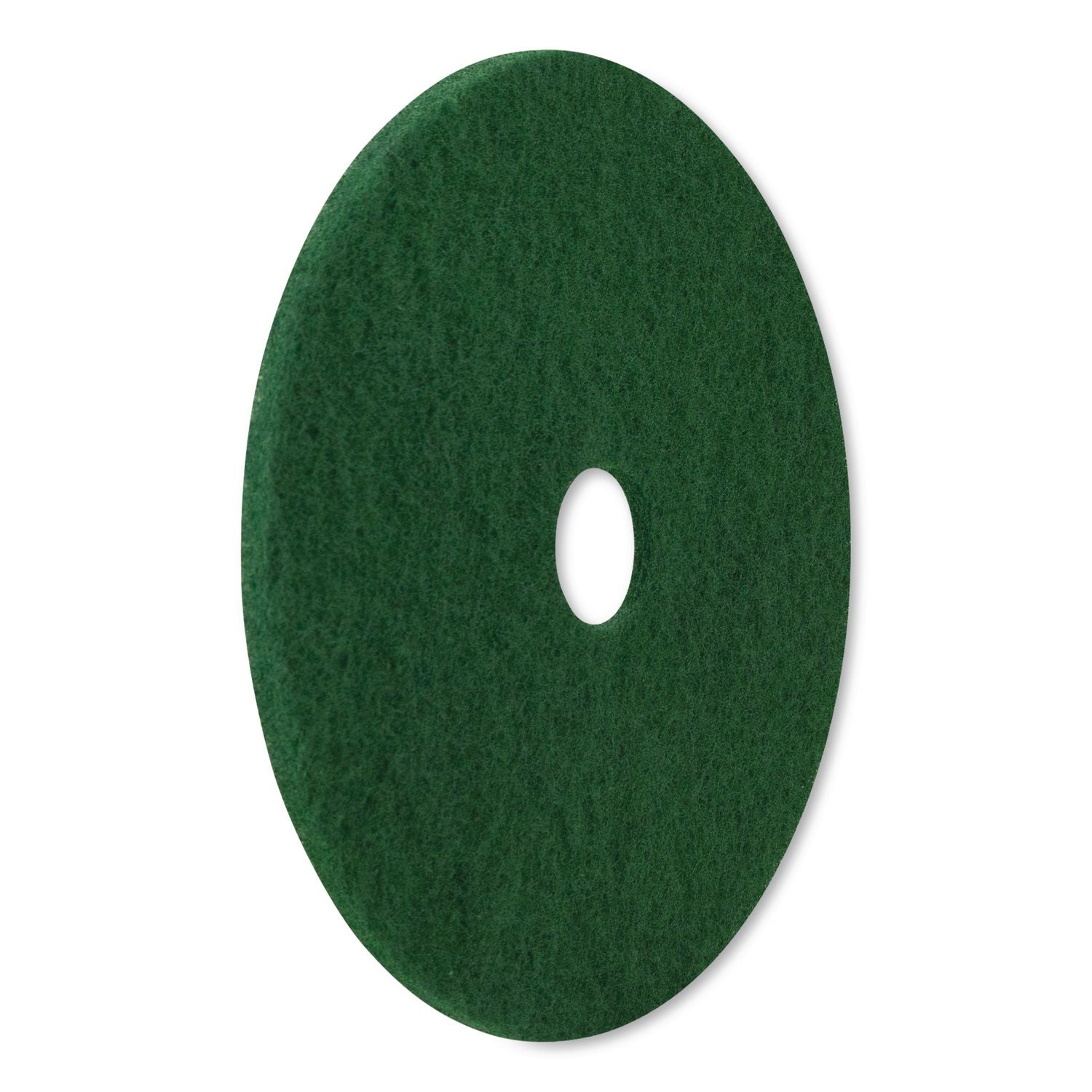 Scrubbing Pads, 17" Diameter, Green, 5/Carton