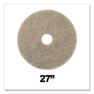Porko Plus Burnishing Pads, 27" Diameter, Brown, 2/Carton