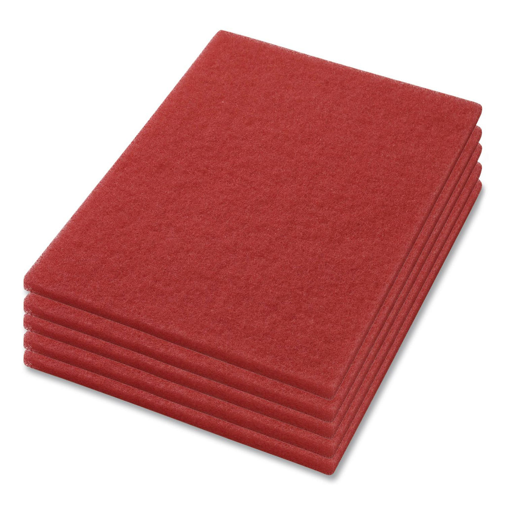 Buffing Pads, 14 x 20, Red, 5/Carton