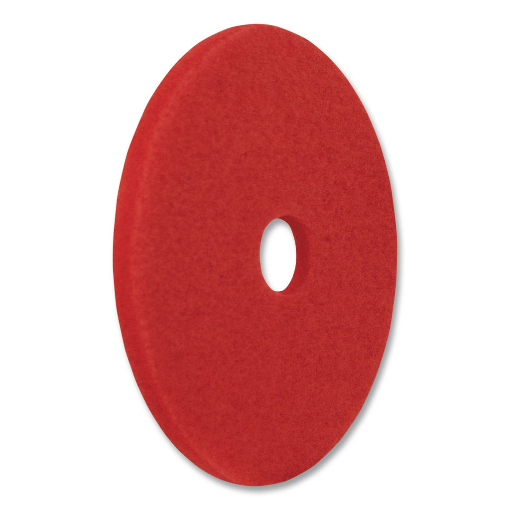 Buffing Pads, 20" Diameter, Red, 5/Carton