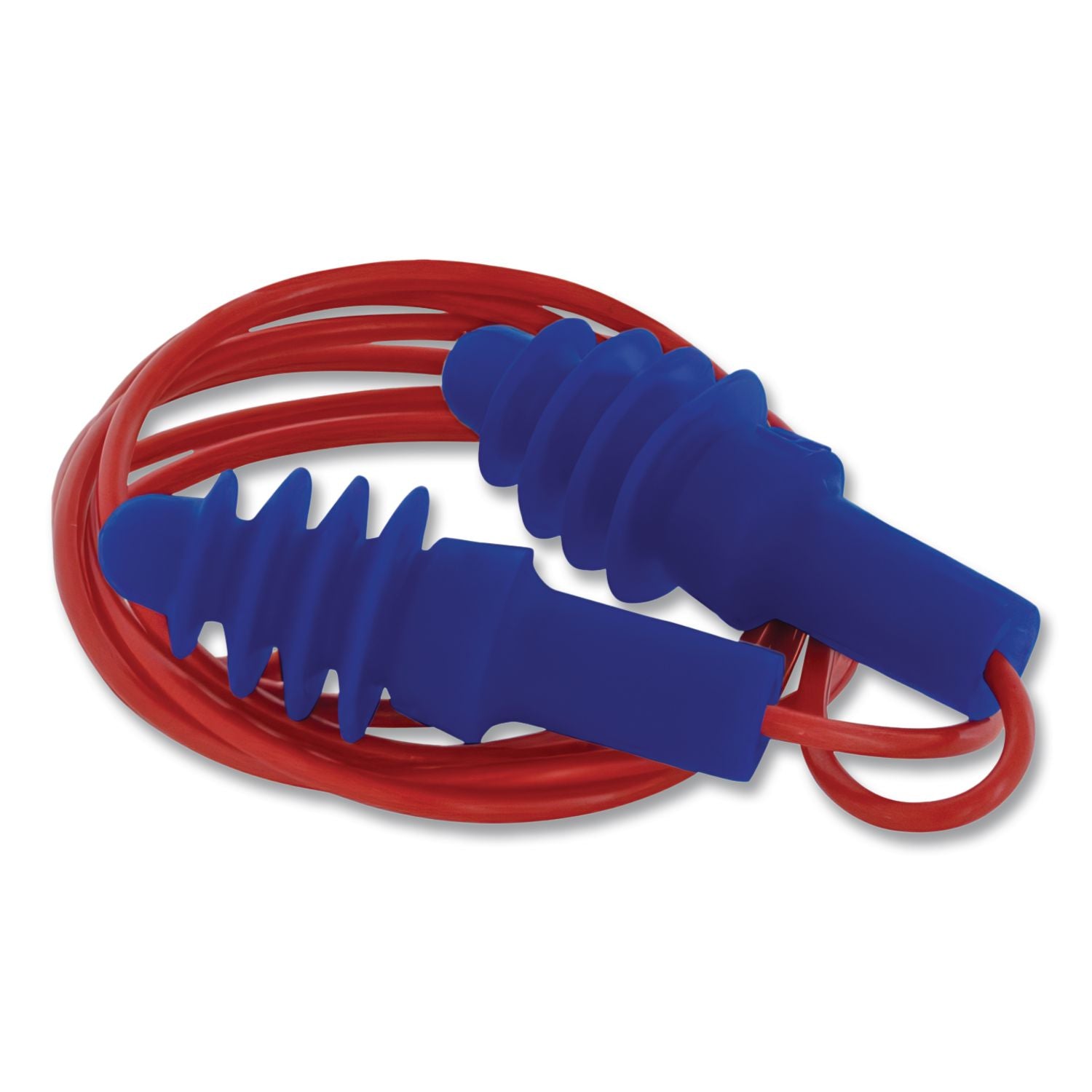 DPAS-30R AirSoft Multiple-Use Earplugs, 27NRR, Red Polycord, Blue, 100/Box
