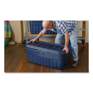 Roughneck Storage Box, 50 gal, 21.2" x 43" x 17.88", Dark Indigo Metallic