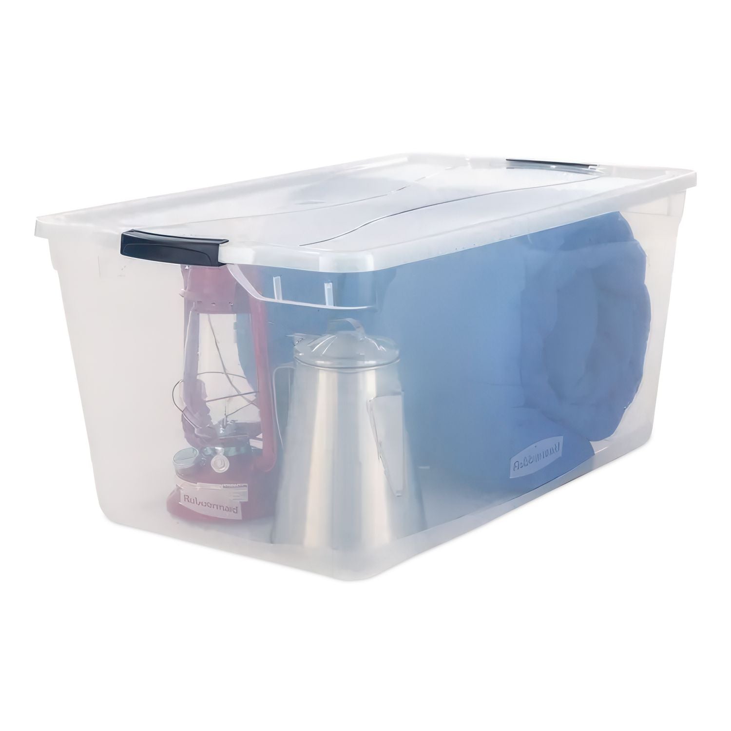 Clever Store Basic Latch-Lid Container, 95 qt, 17.75" x 29" x 13.25", Clear