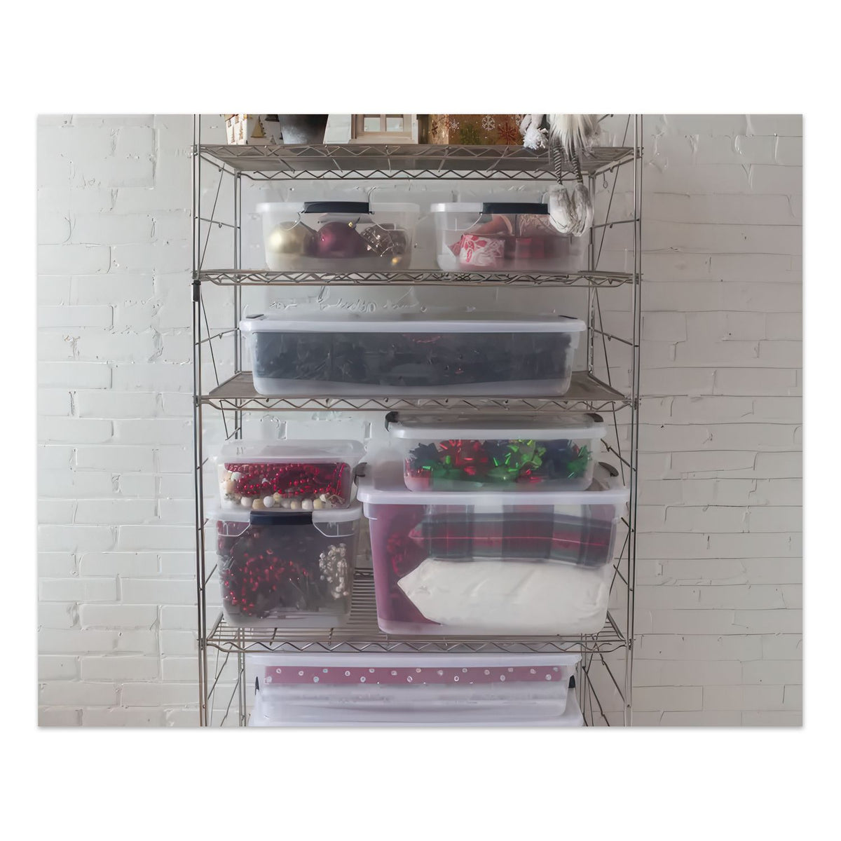 Clever Store Basic Latch-Lid Container, 71 qt, 18.63" x 23.5" x 12.25", Clear